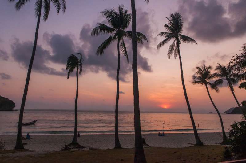Enregistrement et point de vue sur le coucher de soleil