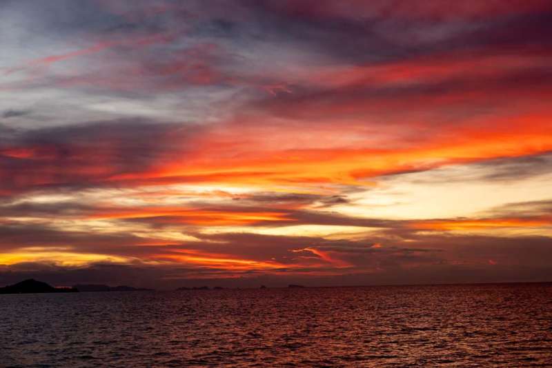 Coucher de soleil et baignade