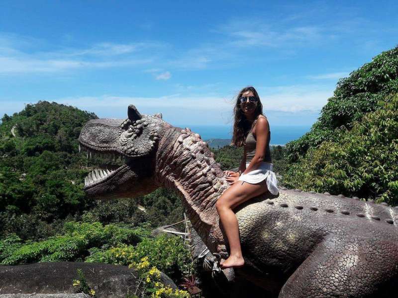 Bergpool und Dinosaurierpark